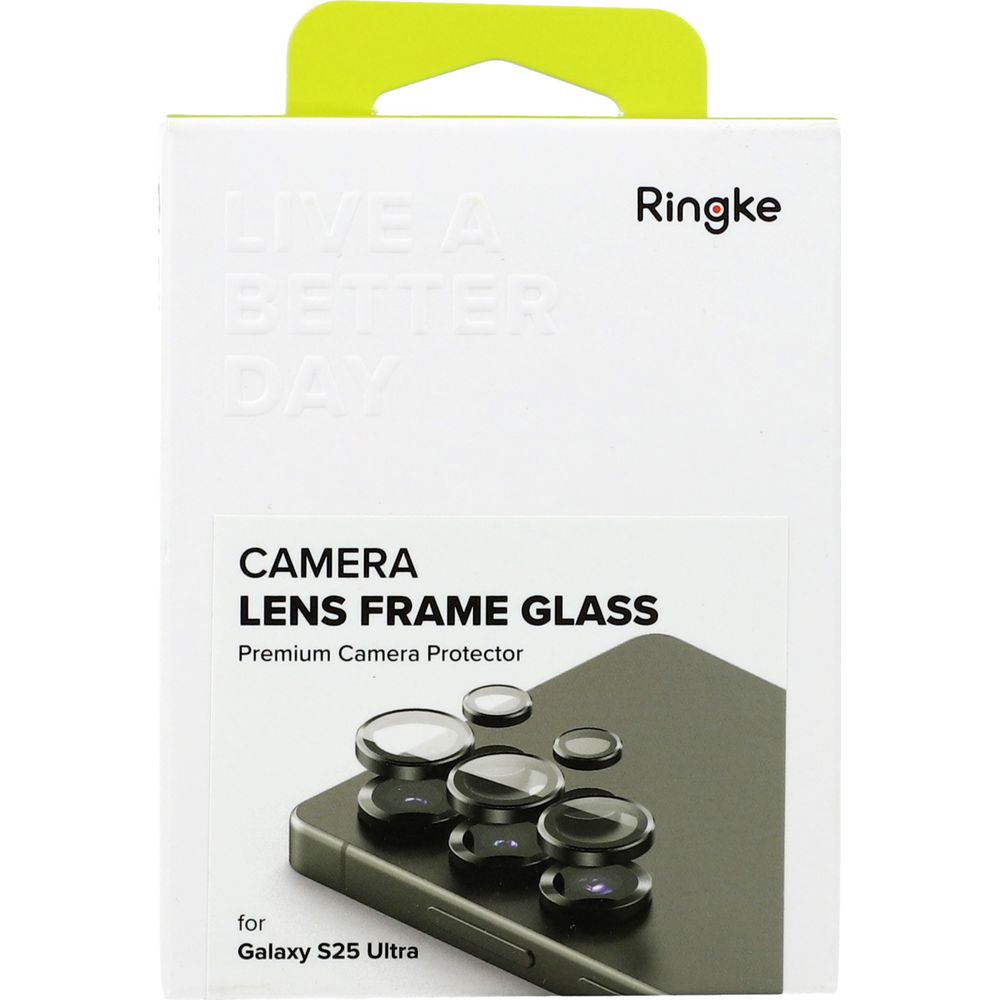 Nakładki na aparat Ringke Camera Lens Frame Glass do Samsung Galaxy S25 Ultra, 2-Pack, czarne